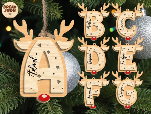 Download Reindeer Alphabet Ornament Cut File Svg - Premium Resources