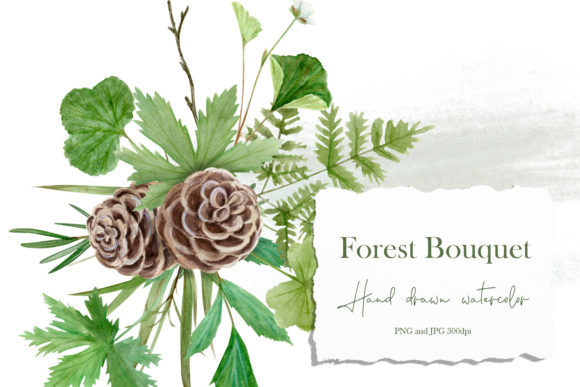 Download Watercolor Forest Wildflowers Bouquet - Premium Resources